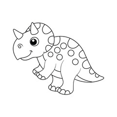 dinosaur hand drawn coloring page line art for kids