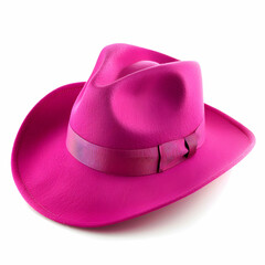 Bright Pink Cowboy Hat with Ribbon Band for Fashion and Fun
