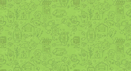 Light Green Hand-Drawn Smart Technology Pattern
