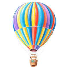 Fototapeta premium Colorful Hot Air Balloon Painting PNG Isolated Transparent
