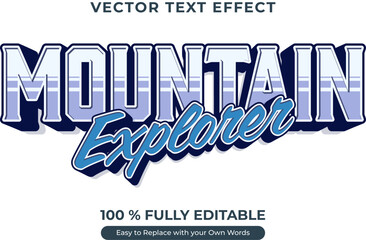Mountain explorer editable text effect with vintage design