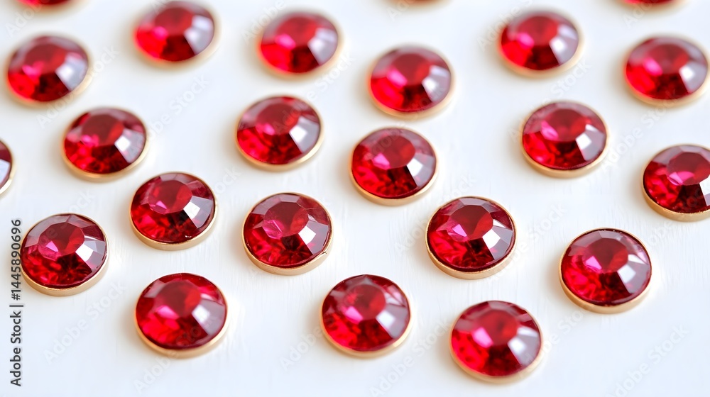 Poster ruby gemstones display jewelry making workshop close-up artistic studio overlapping styles