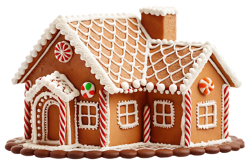 Culinary Gingerbread house gingerbread architecture building isolated on white background PNG