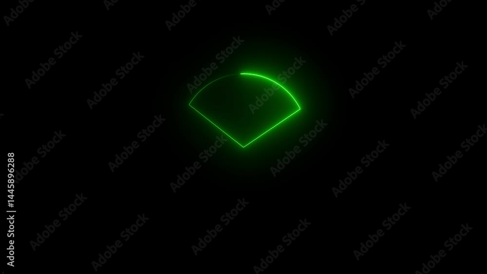 Aufkleber signal wifi 0 bar neon icon animation.neon wifi icon animation, slow blink. glowing neon wifi sign, 