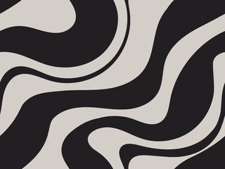 Simple black and white waves. Monochrome abstract seamless pattern. Vector doodle graphic hand drawn illustration.
