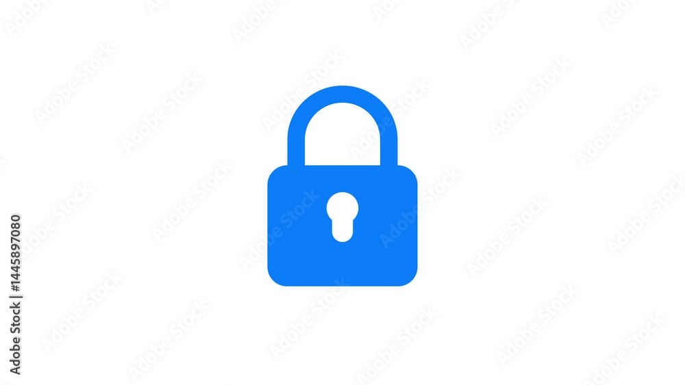 Poster lock icon animated, lock and unlock concept.lock icon animation on background.
