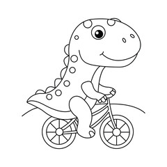Hand drawn Dinosaur coloring page for kids