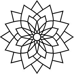 Floral Mandala Line Art Design