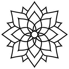 Floral Mandala Line Art Design