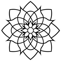 Floral Mandala Line Art Design