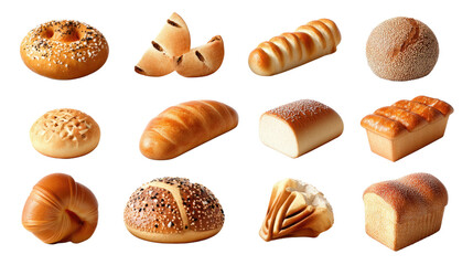 Bakery Bread Collection: An assortment of freshly baked bread, including loaves, rolls, and pastries, showcasing a variety of textures and flavors.