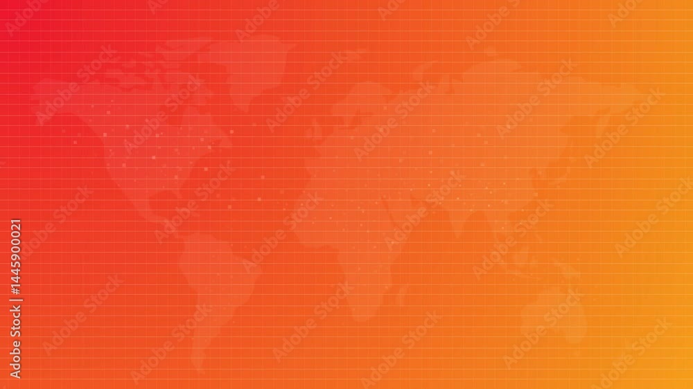 Poster orange gradient bright color world map earth animated dynamic data global background backdrop