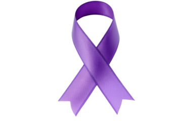 Purple Awareness Ribbon Symbolizing Support for Various Causes and Initiatives on transparent background