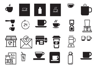 Drinking Coffee, Daily Routine, Invitation to Hang Out – Vector Set for Social Media, Marketing & Cafe editable vector