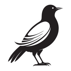 Obraz premium Silent Perch Minimalist Bird Silhouette
