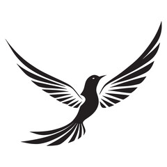 Obraz premium Wings of Grace Stylized Bird in Flight Silhouette