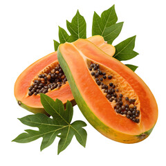 papaya isolated on white background