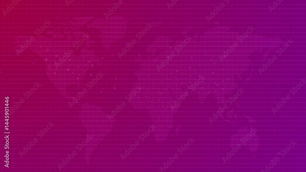 Poster purple red maroon gradient bright color world map earth animated dynamic data global background back