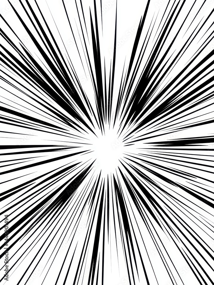 Poster dynamic background radiating lines bursting from center for energetic graphic design element