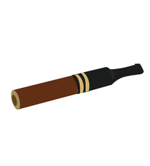 smoking pipe. Wooden classic smoke pipe vector