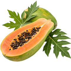 papaya isolated on white background