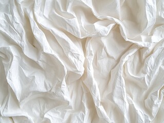 Obraz premium White Crumpled Paper Texture: High-Detail Neutral Background for Brand Packaging, Digital Content and Print Design with Clean Negative Space