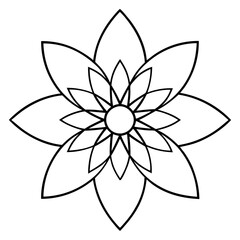 Fototapeta premium Graceful Line Art of a Cosmic Floral Mandala