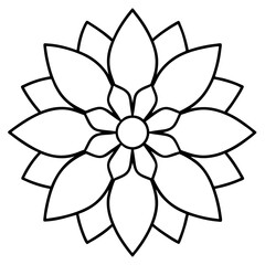 Graceful Line Art of a Cosmic Floral Mandala