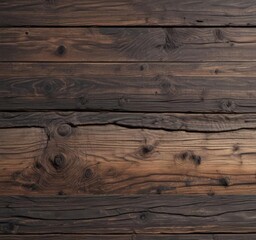 Naklejka premium Dark to light gradient across weathered wooden surface, showing knots and grain detail , dark wood, rustic texture image