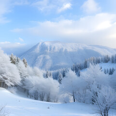 Obraz premium winter landscape with snow