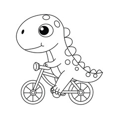 Dinosaur coloring page hand drawn line art for kids
