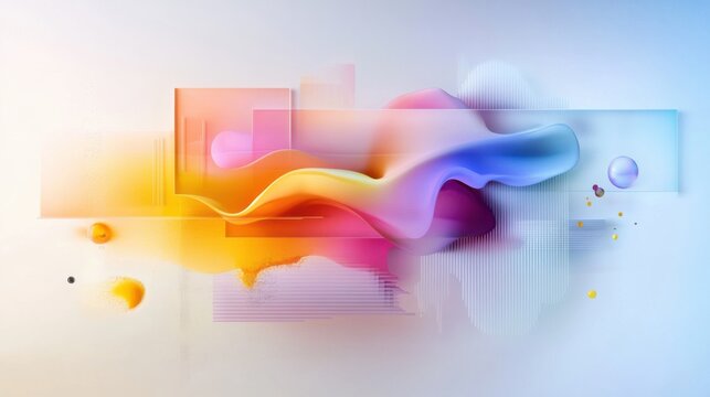 Mind map for presentation with gradient lines, clear typography and soft tones