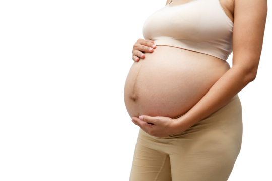 Portrait of a pregnant woman touching her big belly close up, mother, pregnancy, people and expectation. Woman holding big pregnant stomach