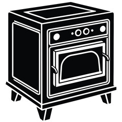 Fototapeta premium Vintage Electric Oven Retro Kitchen Appliance Illustration