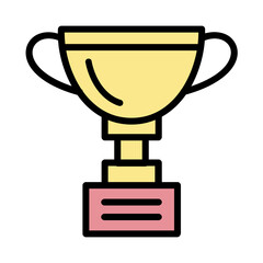 Gold trophy with pink base suitable for awards, competitions, achievements, recognition, trophies, winner announcements, sports, and victory concept designs.
