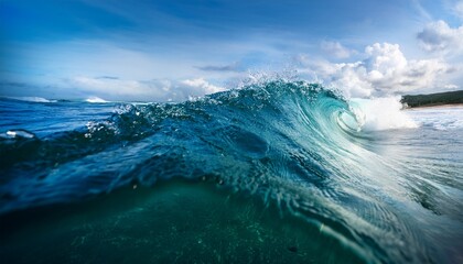 sea wave close up low angle view