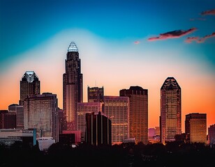 charlotte skyline silhouette design downtown art minimalist carolina charlotte city