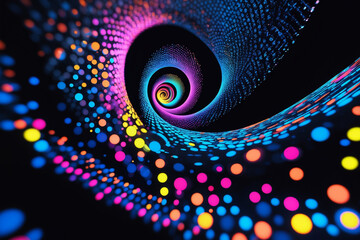 Vibrant Spiral of Colorful Dots An Abstract Art Design