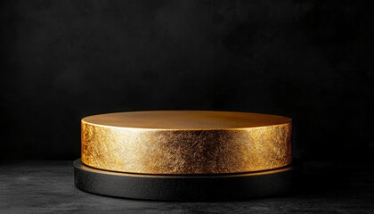 Gold and black podium