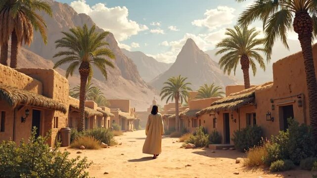 Jesus walking in Nazareth