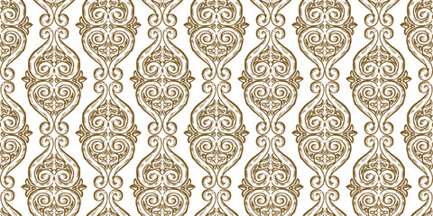 Seamless pattern of sketches decorative vintage design elements, ornate vector background, paper, fabric, wallpaper, textile