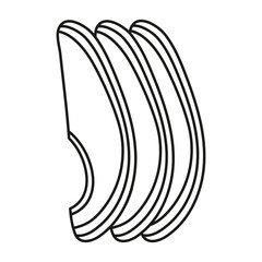 sliced avocado in outline