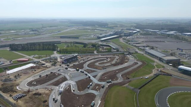 Aerial view of Silverstone Circuit. UK