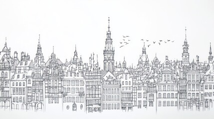 Fototapeta premium Urban Skyline Drawing