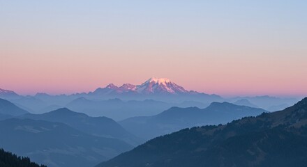 Obraz premium Majestic Mountain Range at Sunrise Serene Landscape Photography