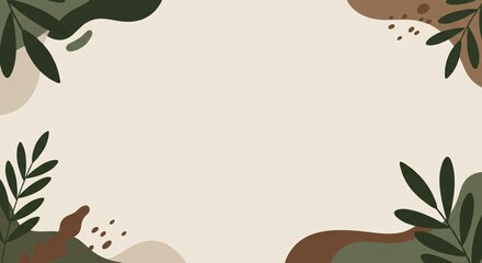 Abstract Nature-Inspired Background  Elegant Greenery and Earth Tones for Design Projects