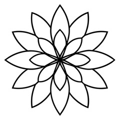 inimal Cosmos-Themed Mandala Line Art