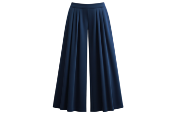 Elegant navy blue wide leg pants pleated design stylish and comfortable Perfect for work or play