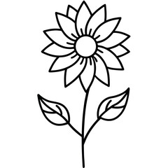 Minimalist Sunflower Plant Sketch – Continuous Line Vector Art