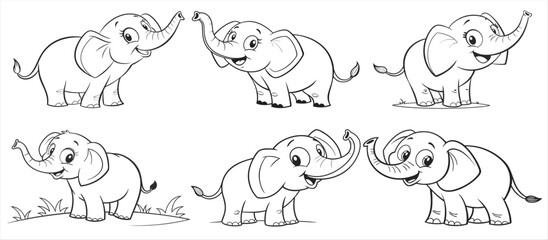 A cartoon baby elephant